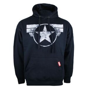 Captain America Mens Logo Hoodie / Navy